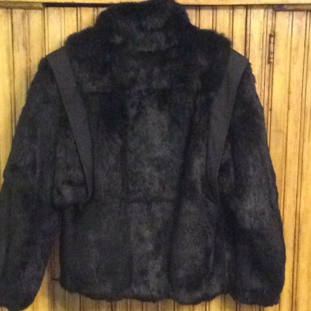 Vintage Black Rabbit Fur Jacket Or Vest - Picture 6 of 9
